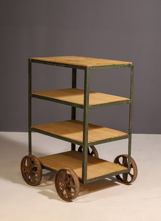 Image 1 of Vintage Industrial Shelf On Wheels From The 1960S, Czechoslovakia