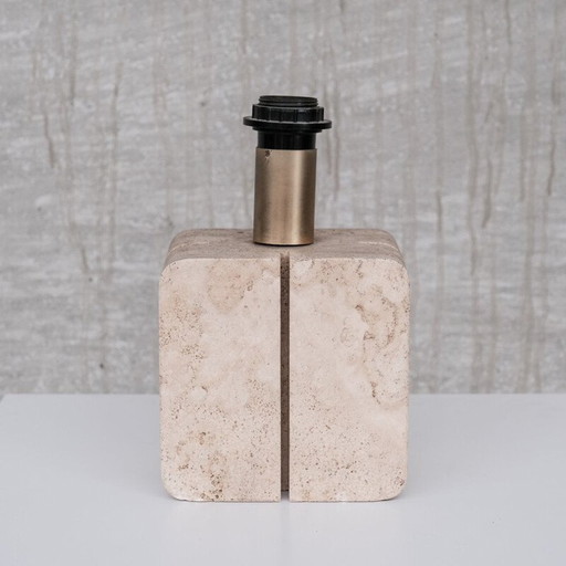 Vintage travertine table lamp, Italy 1970s