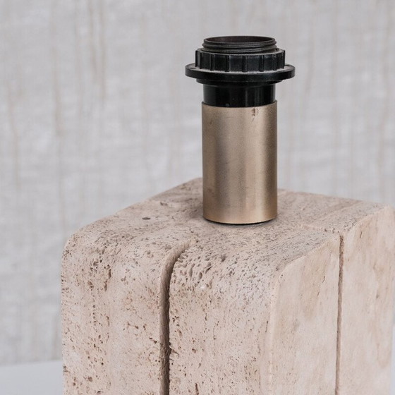 Image 1 of Vintage travertine table lamp, Italy 1970s