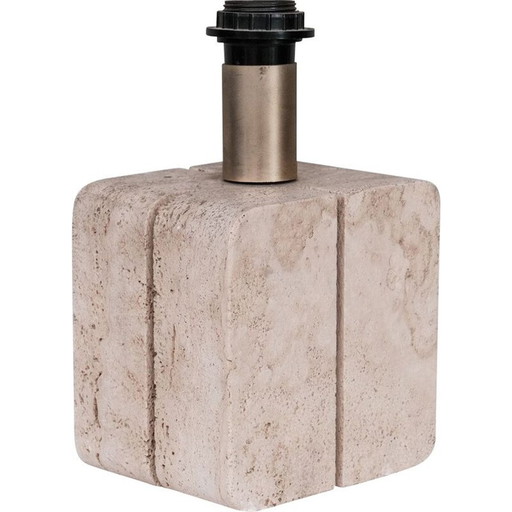 Vintage travertine table lamp, Italy 1970s
