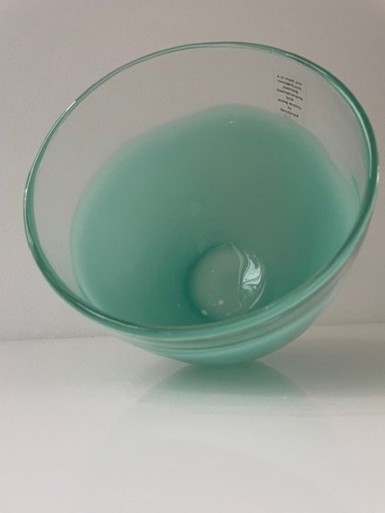 Image 1 of Vaso in vetro soffiato a bocca con effetto immersione verde menta - Arte del vetro