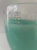 Mouth Blown Glass Vase With Mint Green Dip Effect - Glass Art