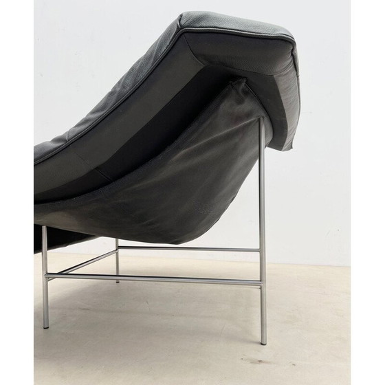 Image 1 of Mid-century leather and metal armchair model "Butterfly" by Gerard van den Berg for Montis, Netherlands 1980s