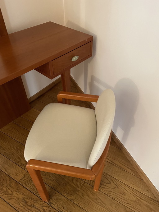 Jan des Bouvrie Cherry Dressing Table With Chair And Mirror