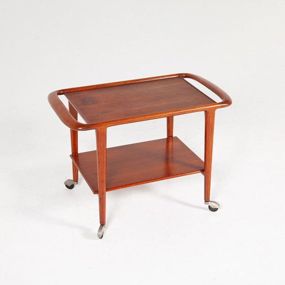 Image 1 of Carrello portavivande vintage in teak di Niels Otto Moller per la fabbrica di mobili JL Moller, Danimarca, 1960
