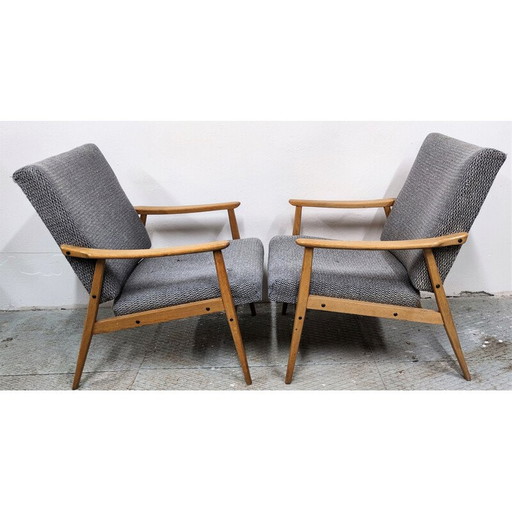 Pair of vintage armchairs by Interier Praha, Czechoslovakia 1960