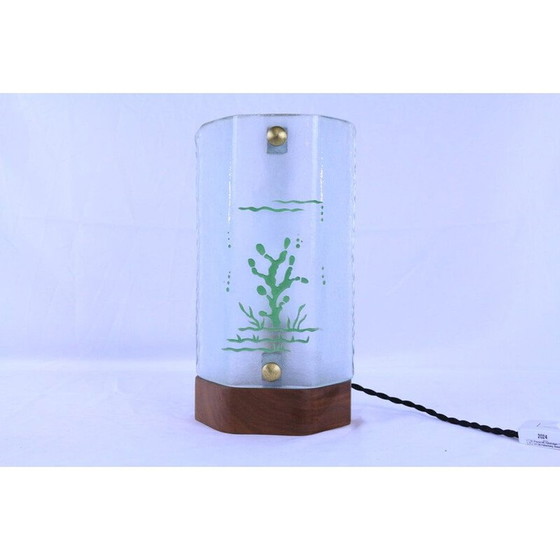 Image 1 of Lampada da tavolo vintage in vetro smerigliato, 1940
