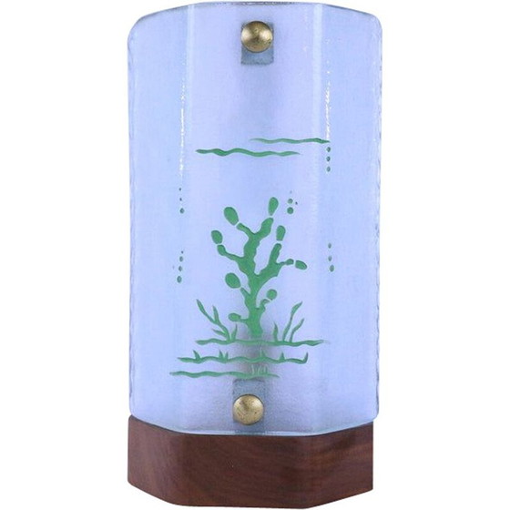 Image 1 of Lampada da tavolo vintage in vetro smerigliato, 1940