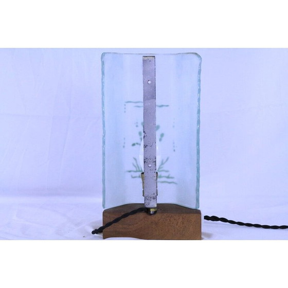 Image 1 of Lampada da tavolo vintage in vetro smerigliato, 1940