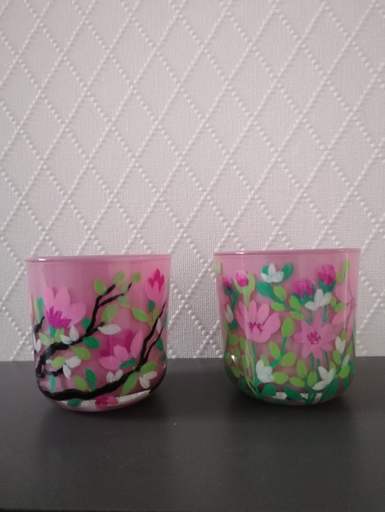 Image 1 of Hand Painted Waxlight Holders, Artist Evalien Ritmeester