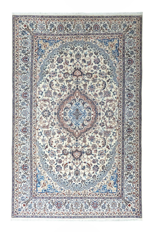 Hand Knotted Nain Carpet With Silk - 326 X 207 Cm