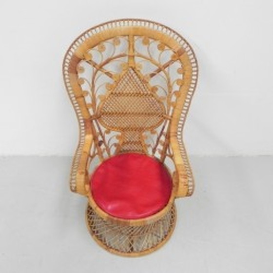 Image 1 of Chaise Emmanuelle en bambou Trône du paon - 1960s