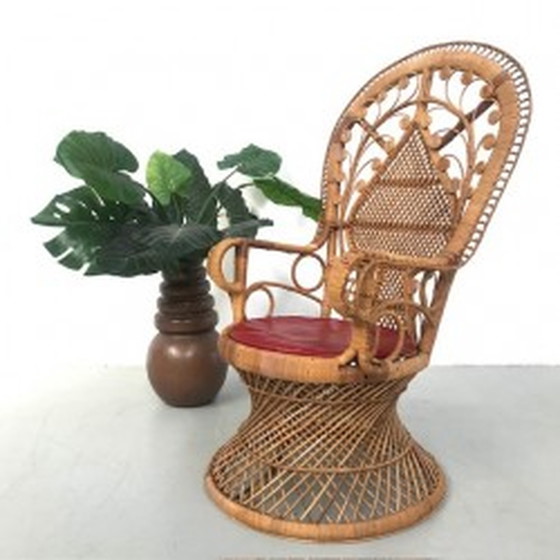 Image 1 of Chaise Emmanuelle en bambou Trône du paon - 1960s