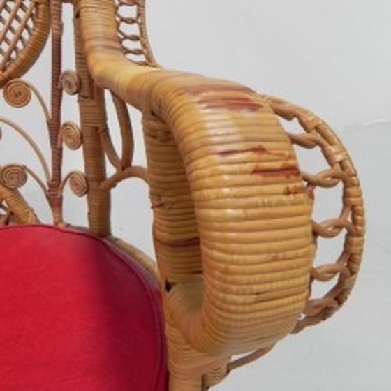 Image 1 of Chaise Emmanuelle en bambou Trône du paon - 1960s