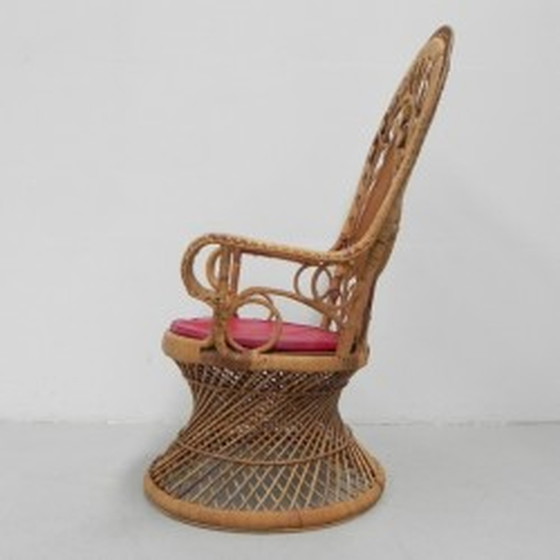 Image 1 of Chaise Emmanuelle en bambou Trône du paon - 1960s