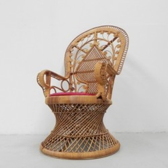 Image 1 of Chaise Emmanuelle en bambou Trône du paon - 1960s