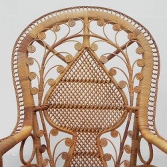 Image 1 of Chaise Emmanuelle en bambou Trône du paon - 1960s