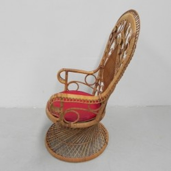 Image 1 of Chaise Emmanuelle en bambou Trône du paon - 1960s