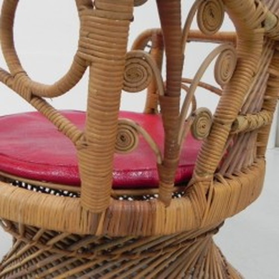 Image 1 of Chaise Emmanuelle en bambou Trône du paon - 1960s