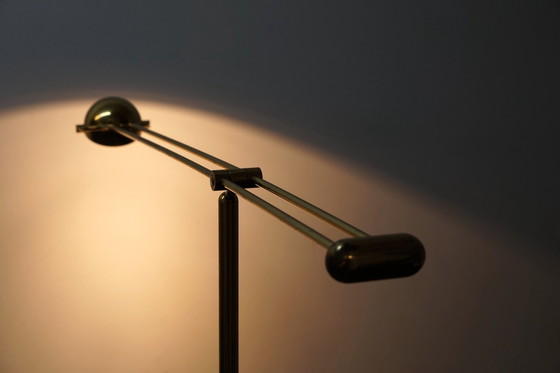 Image 1 of Lampadaire vintage allemand en or de Hust, années 1970