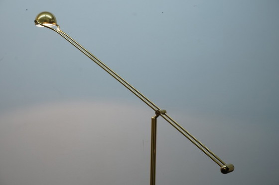 Image 1 of Lampadaire vintage allemand en or de Hust, années 1970
