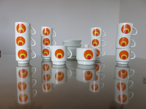 Service À Café Space Age, Italy, 27 Pieces, 1970