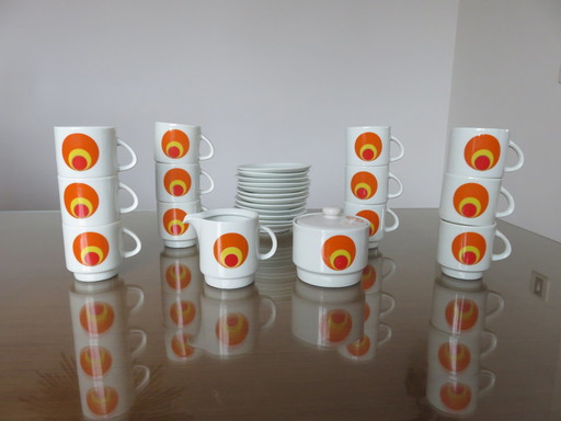 Service À Café Space Age, Italy, 27 Pieces, 1970