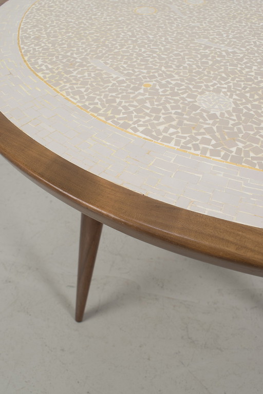 Grande table basse ronde en mosaïque