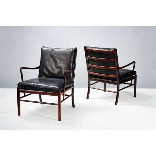Pair of vintage Colonial chairs PJ-149 in rosewood by Ole Wanscher for Poul Jeppesen 1949