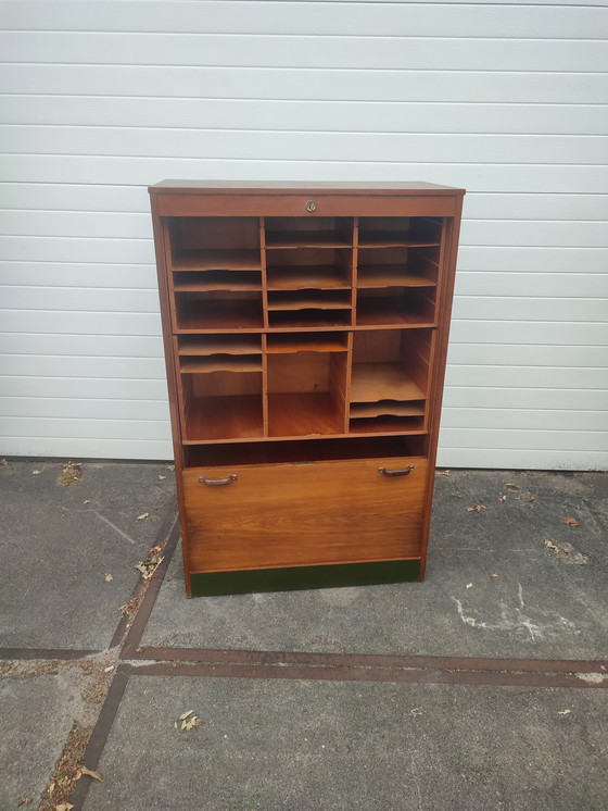 Image 1 of Armoire à portes roulantes, classeur, armoire de notaire - 1950s