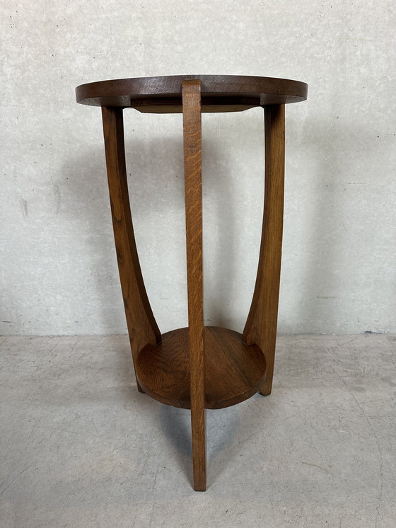 Image 1 of Art Deco Plant Or Side Table - Oak