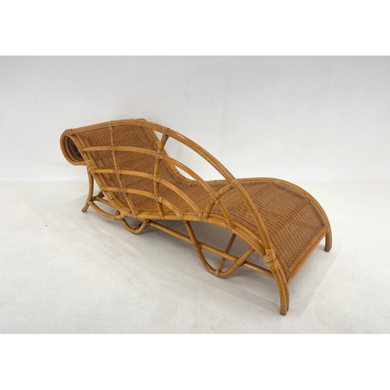Image 1 of Vintage garden rattan lounge chair, 1980s