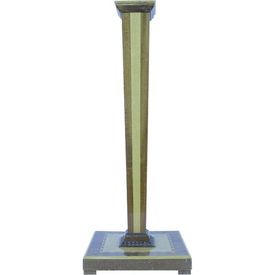 Image 1 of Portacandele da terra in legno vintage con intarsi