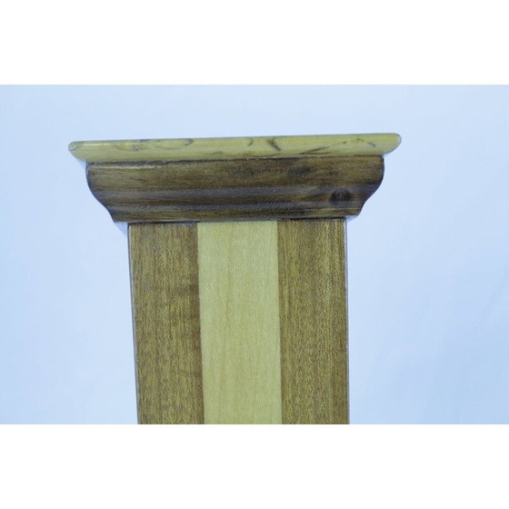 Image 1 of Portacandele da terra in legno vintage con intarsi