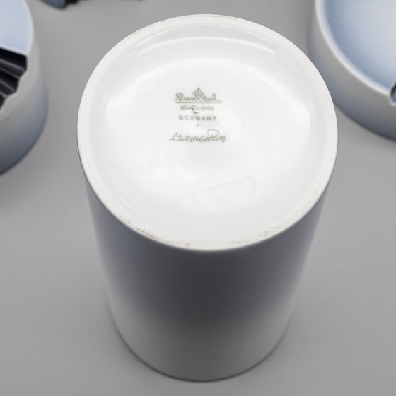 Image 1 of Exquise Rosenthal Studio Line Plissée Ambrogio Pozzi Porcelaine Vase Set ×4