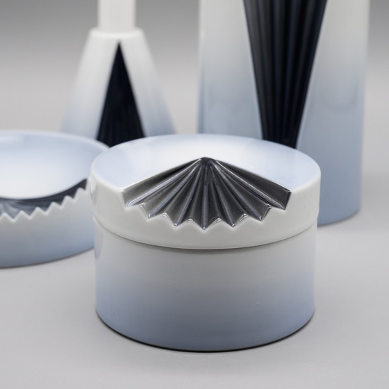 Image 1 of Exquise Rosenthal Studio Line Plissée Ambrogio Pozzi Porcelaine Vase Set ×4