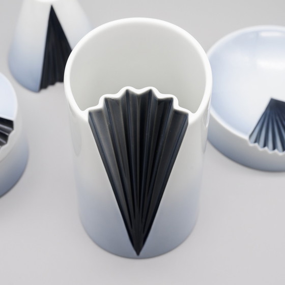 Image 1 of Exquise Rosenthal Studio Line Plissée Ambrogio Pozzi Porcelaine Vase Set ×4