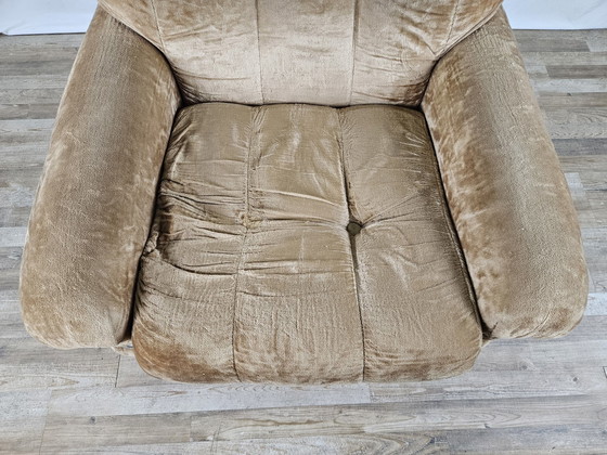 Image 1 of Fauteuil Mid Century en tissu et acier