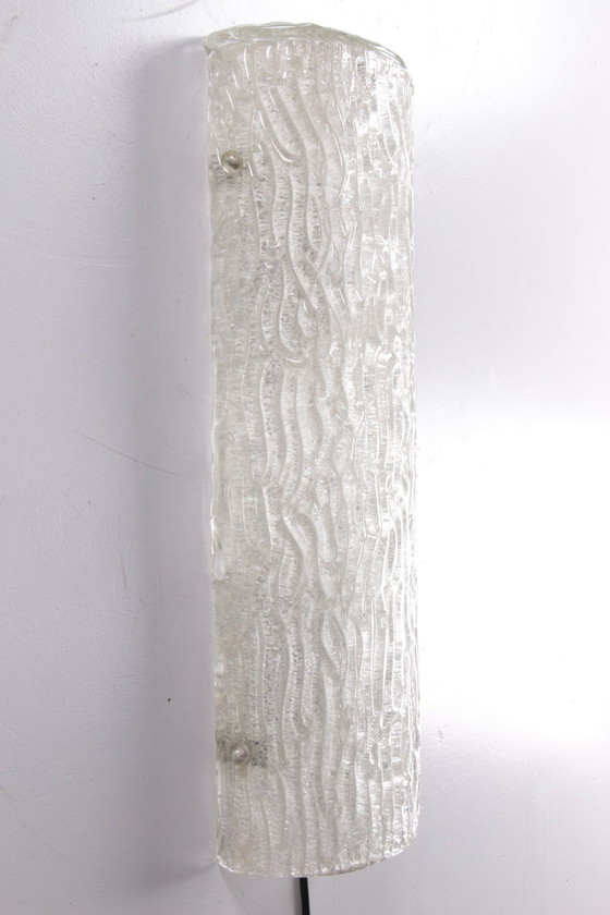 Image 1 of Ice Wall Lamp by Hillebrand Style 60 cm long Made in 1960