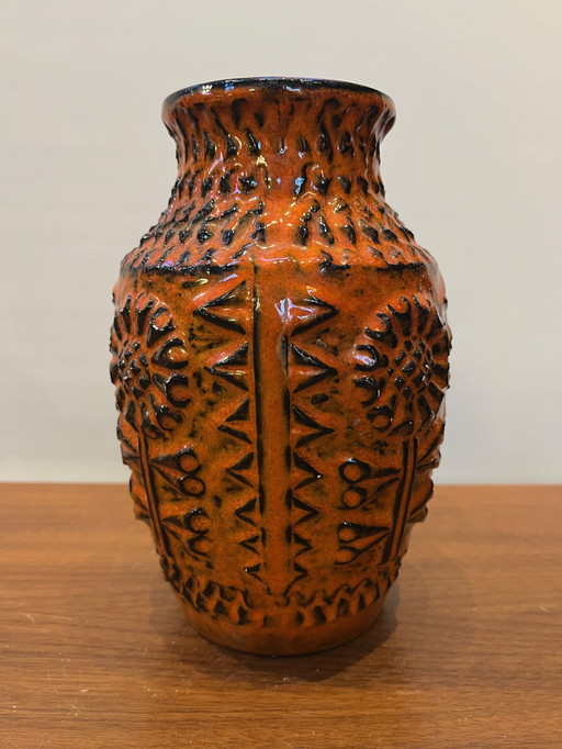 Bodo Mans For Bay Keramik Vase, Model 258-20, Germany, 1970S