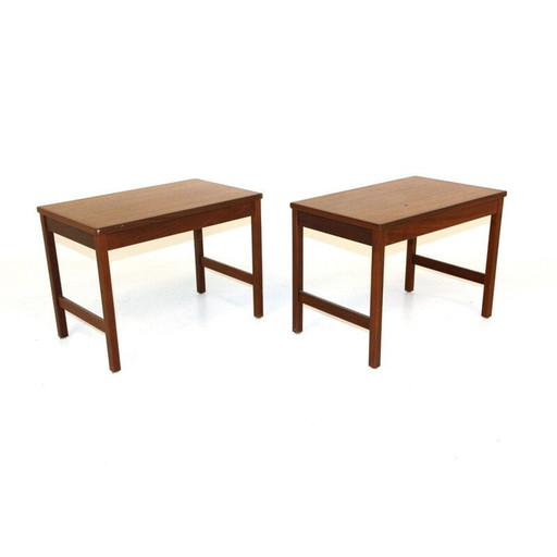 Par de mesitas de noche vintage de teca para Hmb, Suecia, 1960