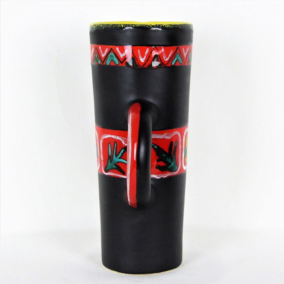 Image 1 of Vintage black ceramic pitcher vase by Fourmentin-Gabriel - Vallauris, 1950