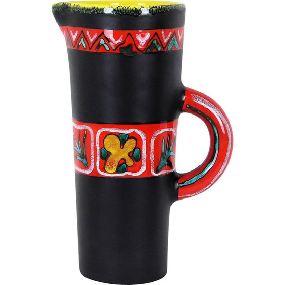 Image 1 of Vintage black ceramic pitcher vase by Fourmentin-Gabriel - Vallauris, 1950
