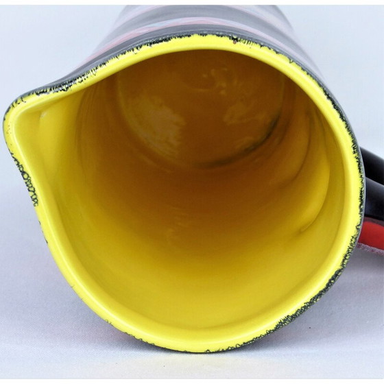 Image 1 of Vintage black ceramic pitcher vase by Fourmentin-Gabriel - Vallauris, 1950