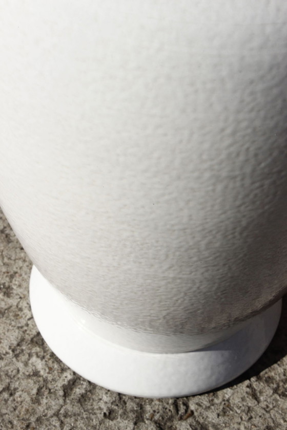 Image 1 of Alvino Bagni - Large White Glazed Earthenware Lamp 1970S Italy