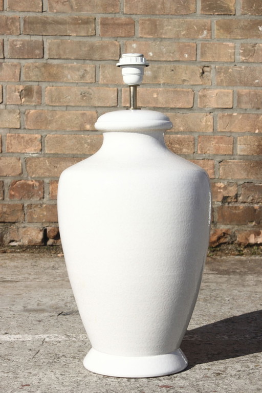 Alvino Bagni - Large White Glazed Earthenware Lamp 1970S Italy