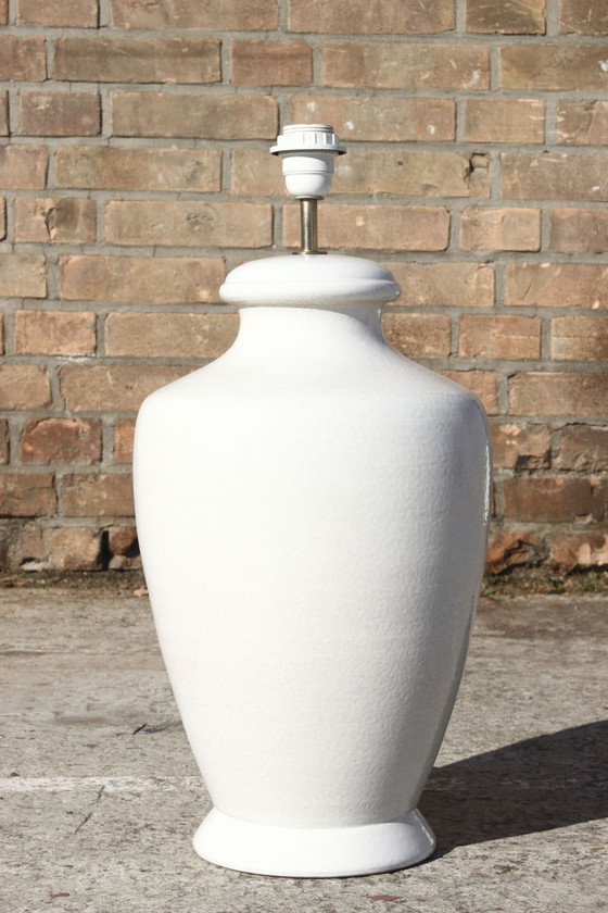 Image 1 of Alvino Bagni - Large White Glazed Earthenware Lamp 1970S Italy