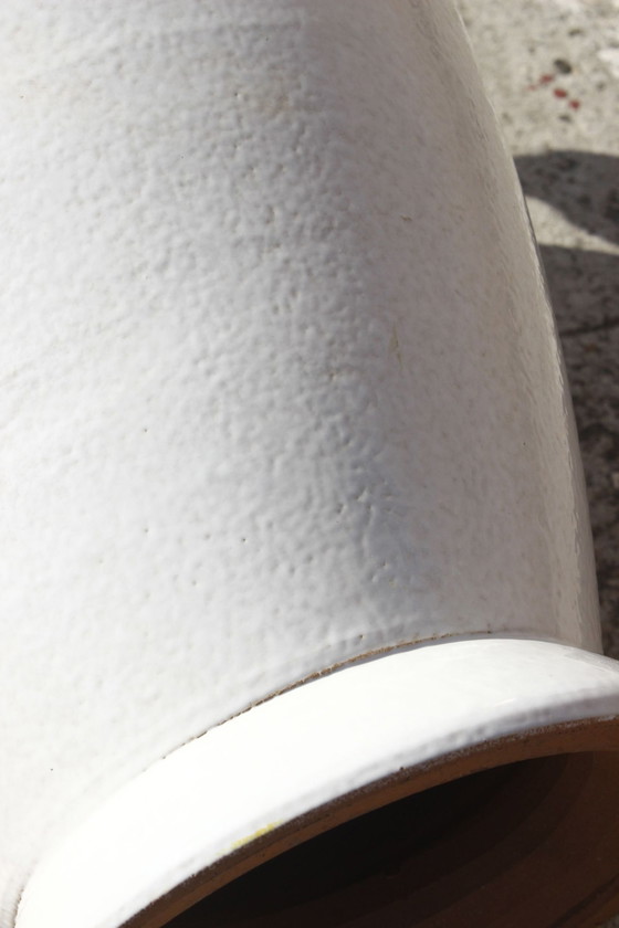 Image 1 of Alvino Bagni - Large White Glazed Earthenware Lamp 1970S Italy