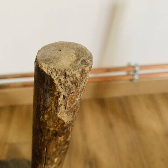 Image 1 of Pair of vintage wooden tripod stools