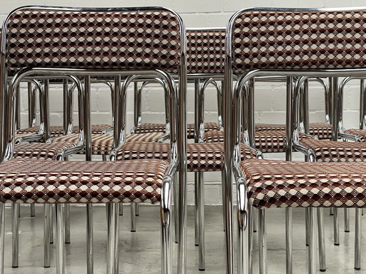 4x Space Age Stackable Chrome Chair